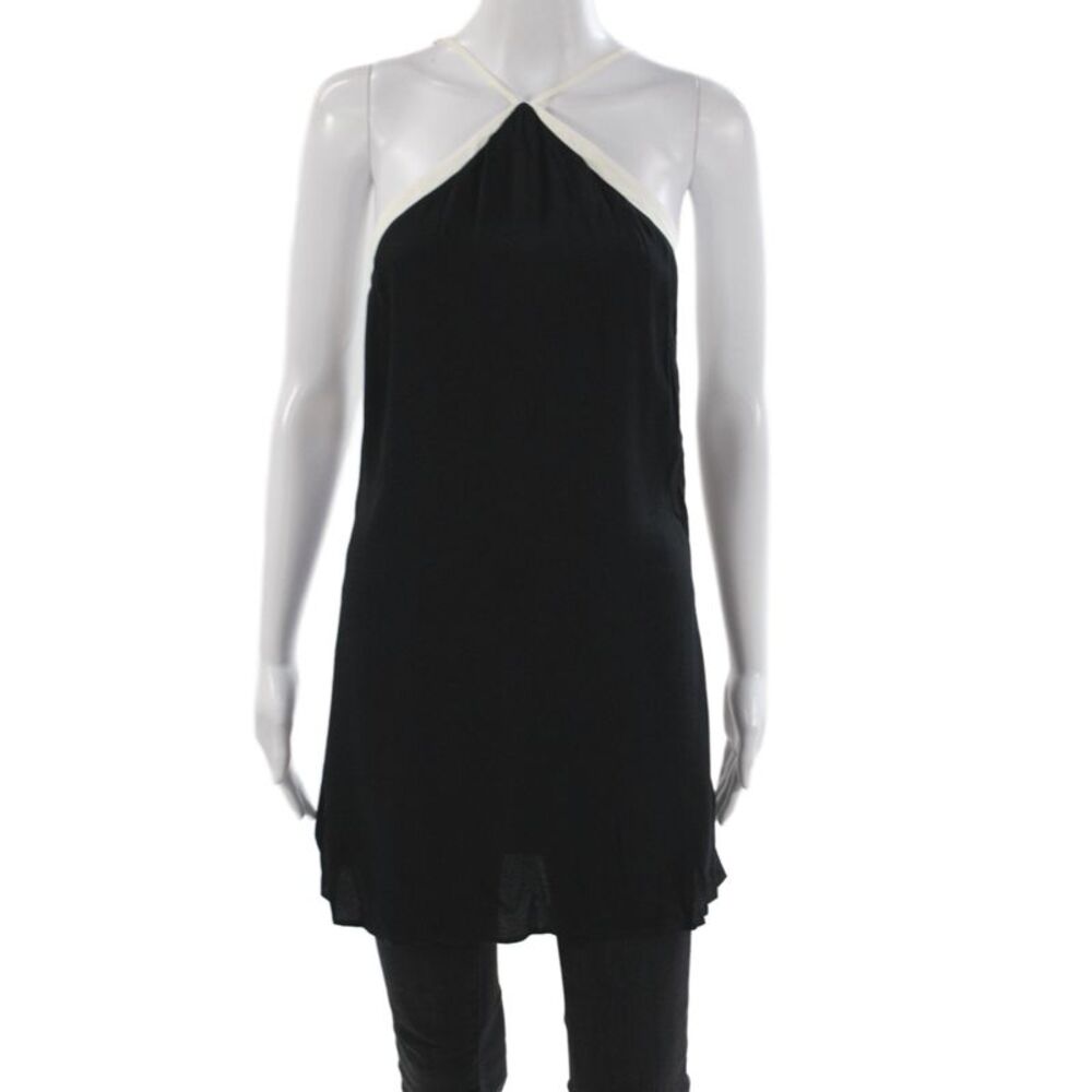 Reformation Women Tunic Top Black Sleeveless Zip Size 6